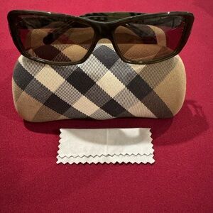 Burberry Brown Sunglasses with Checkered Case